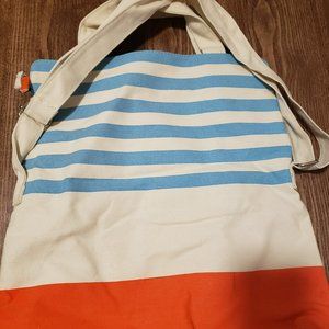 Striped Canvas Shoulder Bag